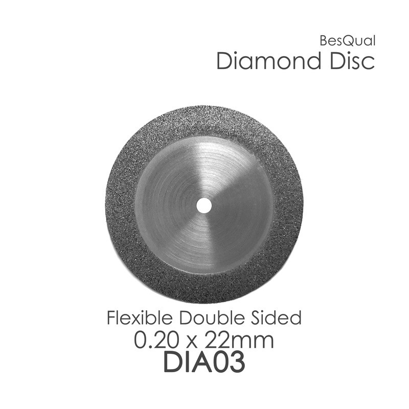Dental Lab  Double Sided Diamond Disc Dia-3 with free mandrel 0.20mm x 22mm