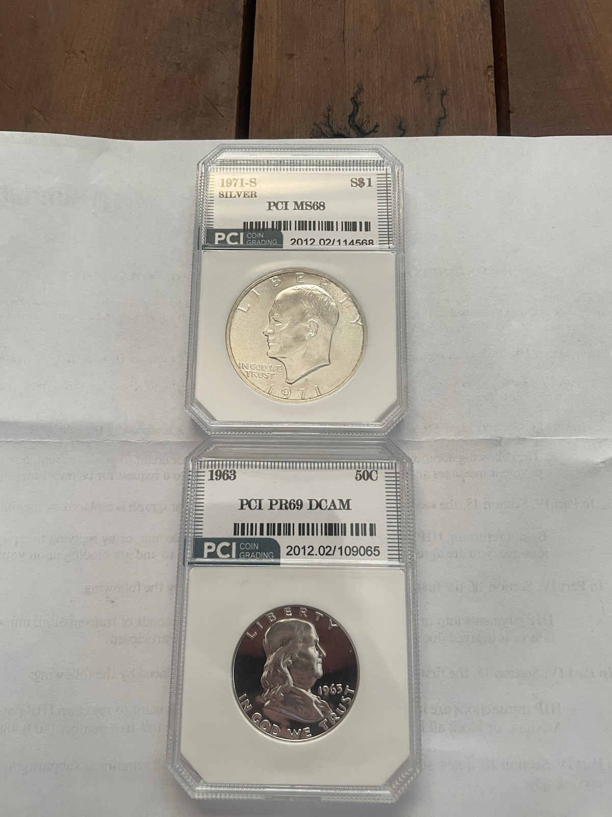 1971 S Silver Ike Dollar. And 1963 Franklin Half.