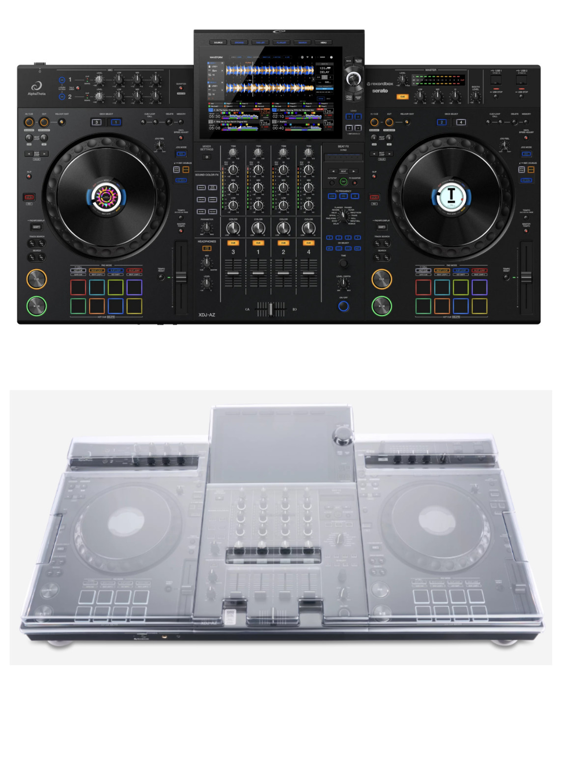 AlphaTheta XDJ-AZ + Decksaver DS-PC-XDJAZ Cover Bundle
