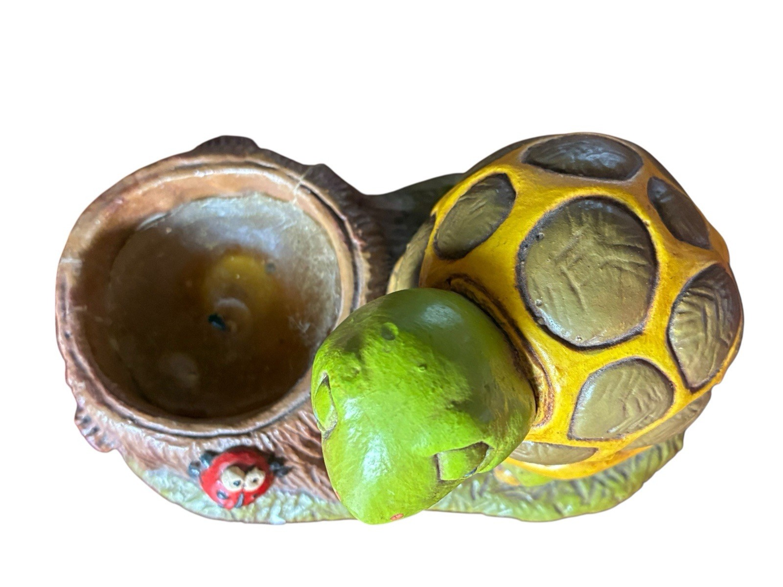 Vintage Turtle Ladybug Hand painted Candle Votive Retro