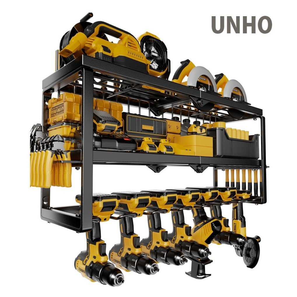 3 Layer Power Tool Organizer Wall Mount Cordless Drill Hanger Storage Rack Shelf