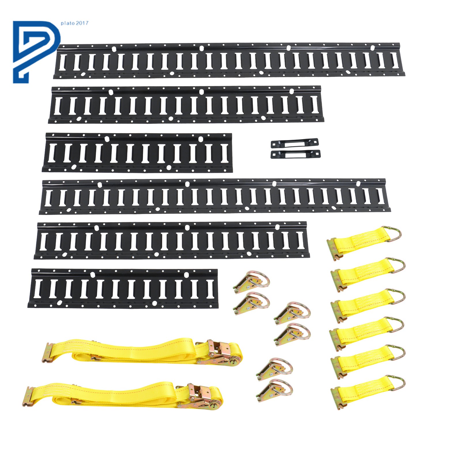 2x 2' 2x 3' 2x 4' E Rails 2x 15' Ratchet Strap 6x O Ring 6x D Ring 2 Single Slot
