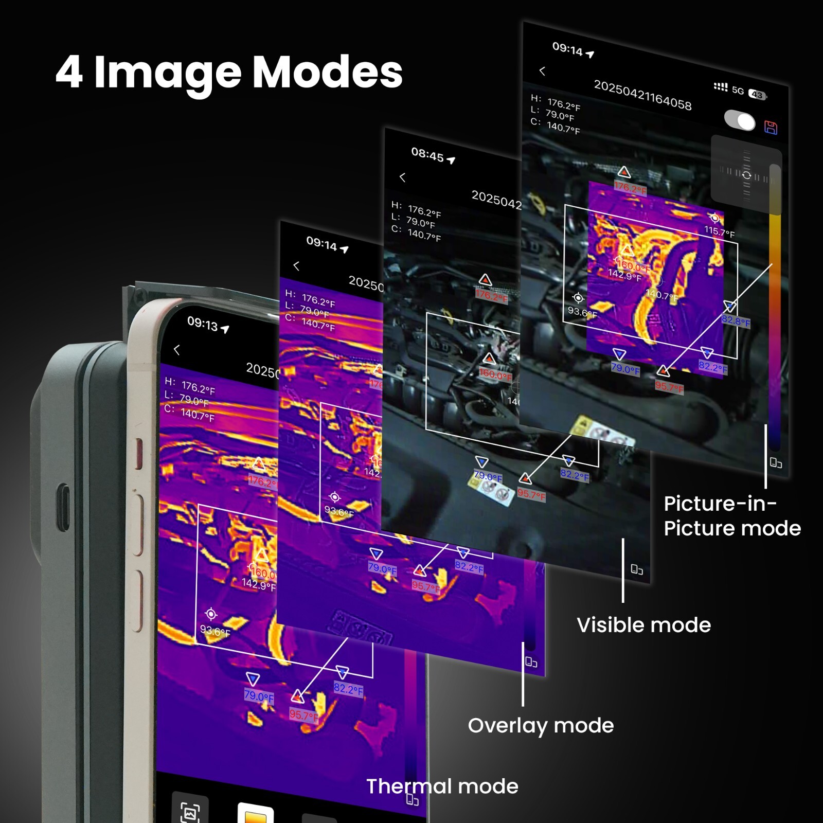 256x192 IR High Resolution Wireless Thermal Camera for Android & iOS Handheld US