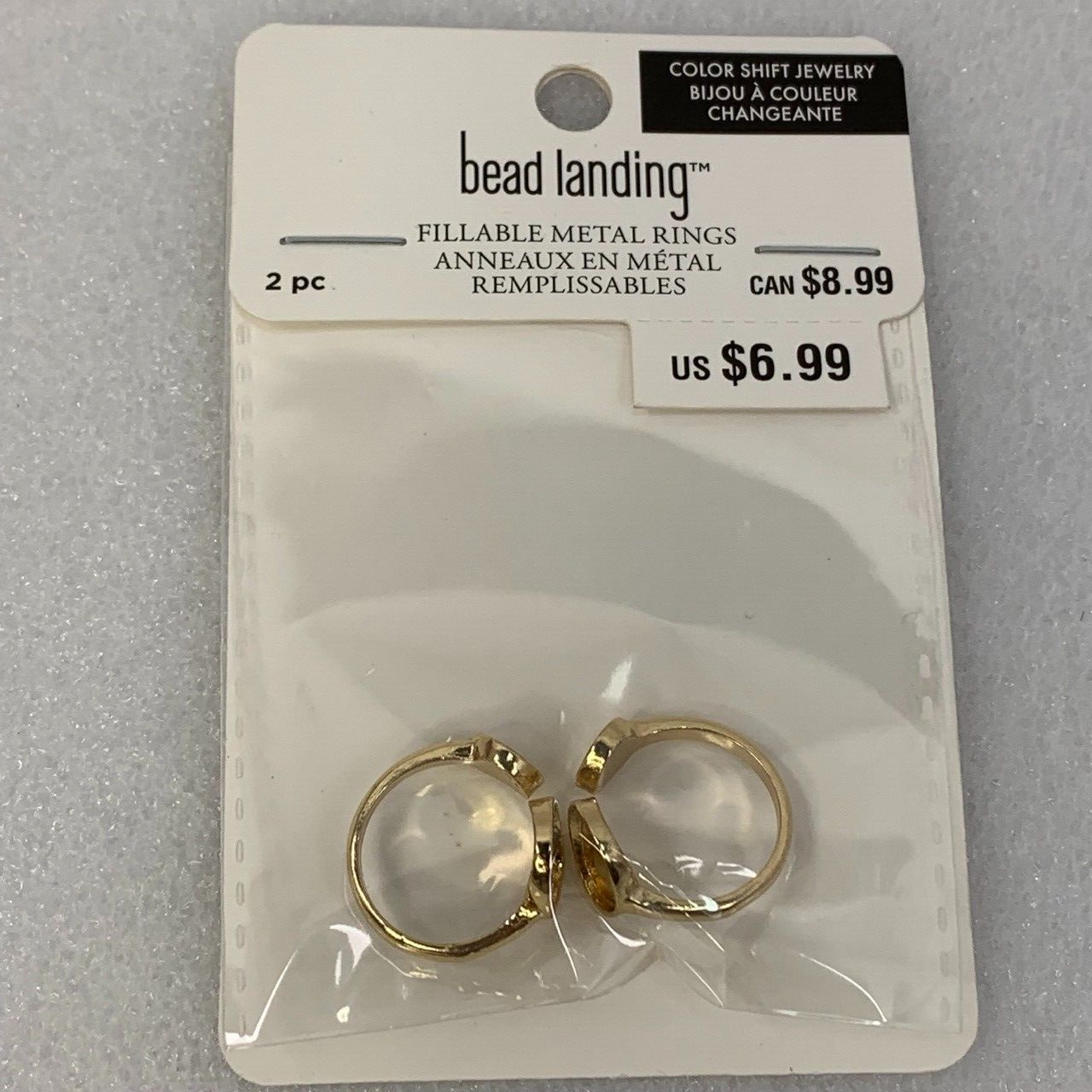 Bead Landing Gold Fillable Metal Ring Blanks for Color Shifting Jewelry Making
