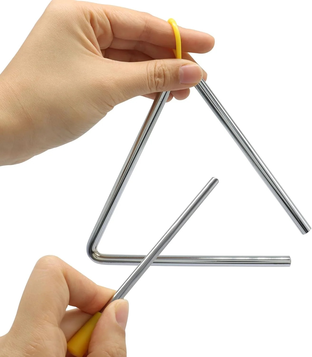 Superior Sound Quality Musical Steel Triangle Percussion Instrument With Striker