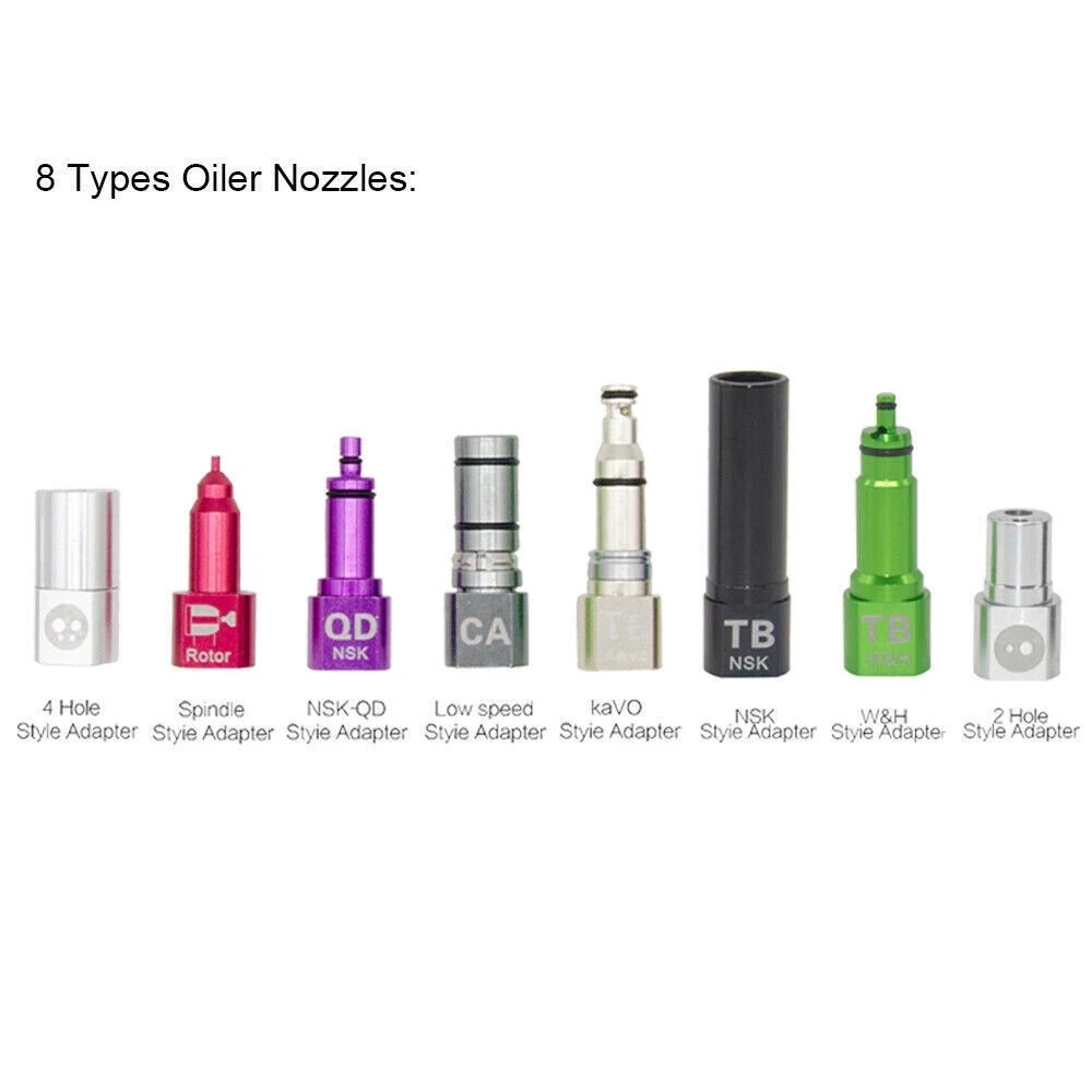 9 Types Dental Care Handpiece Oil-filled Nozzle Lubricator Oiling System Adaptor