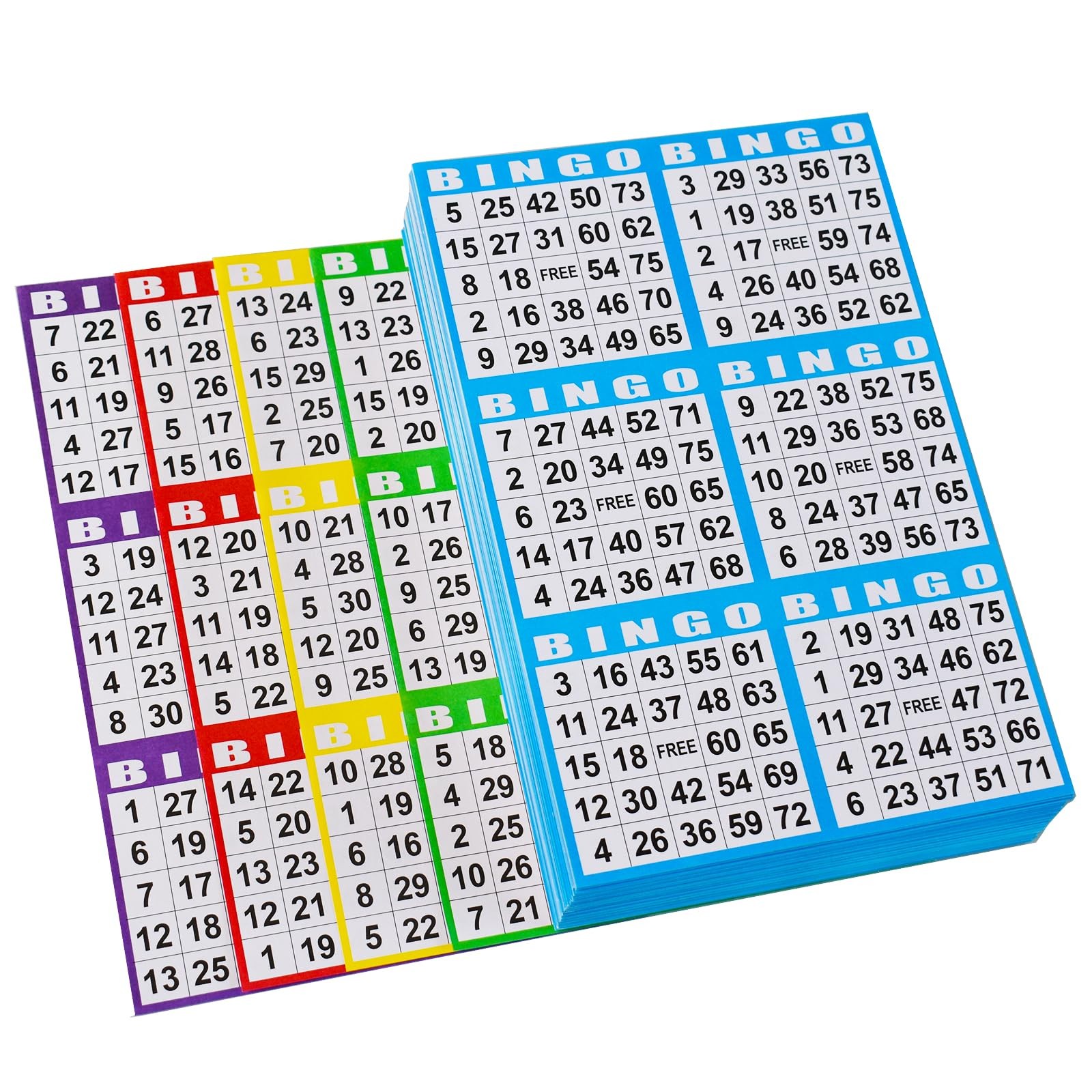 Bingo Paper Cards Bulk- 6 card-100 Books of 5 Sheets for Large Groups