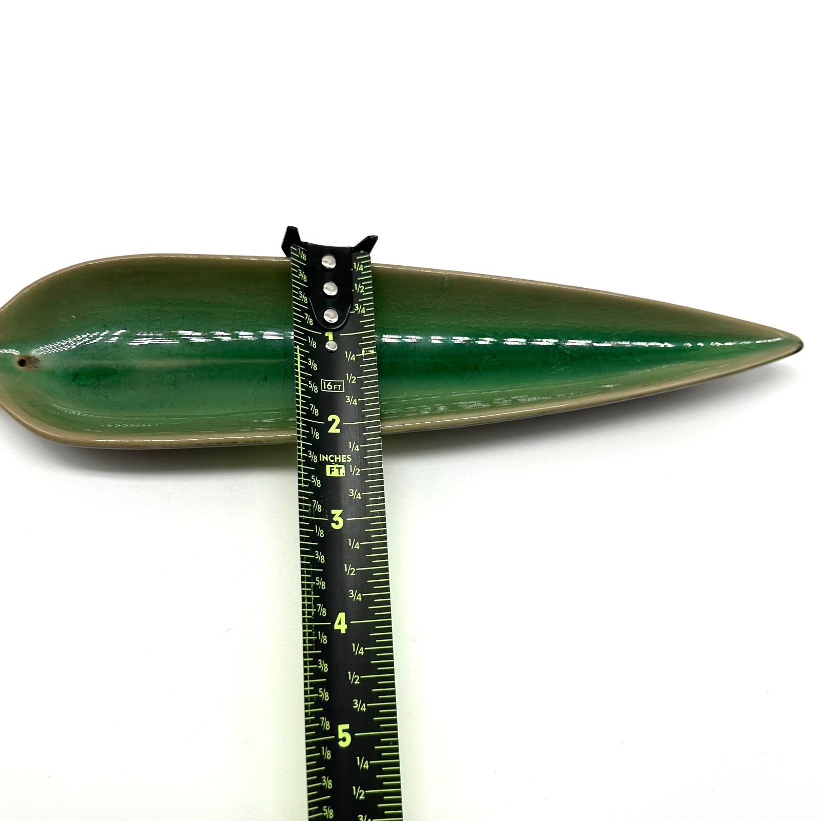 Green Leaf Ceramic Incense Holder or Olive Appetizer Plate