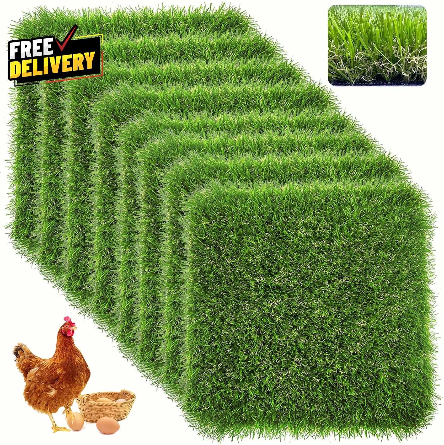 8 Pack Chicken Nesting Box Pads for Laying Eggs  12X12X1.2 Washable Hen Nesti...