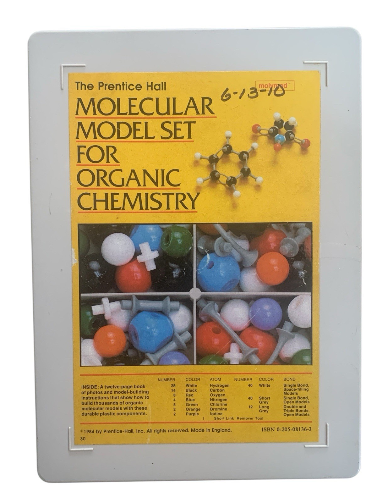 Prentice Hall Molecular Model Set for Organic Chemistry Vtg 1984