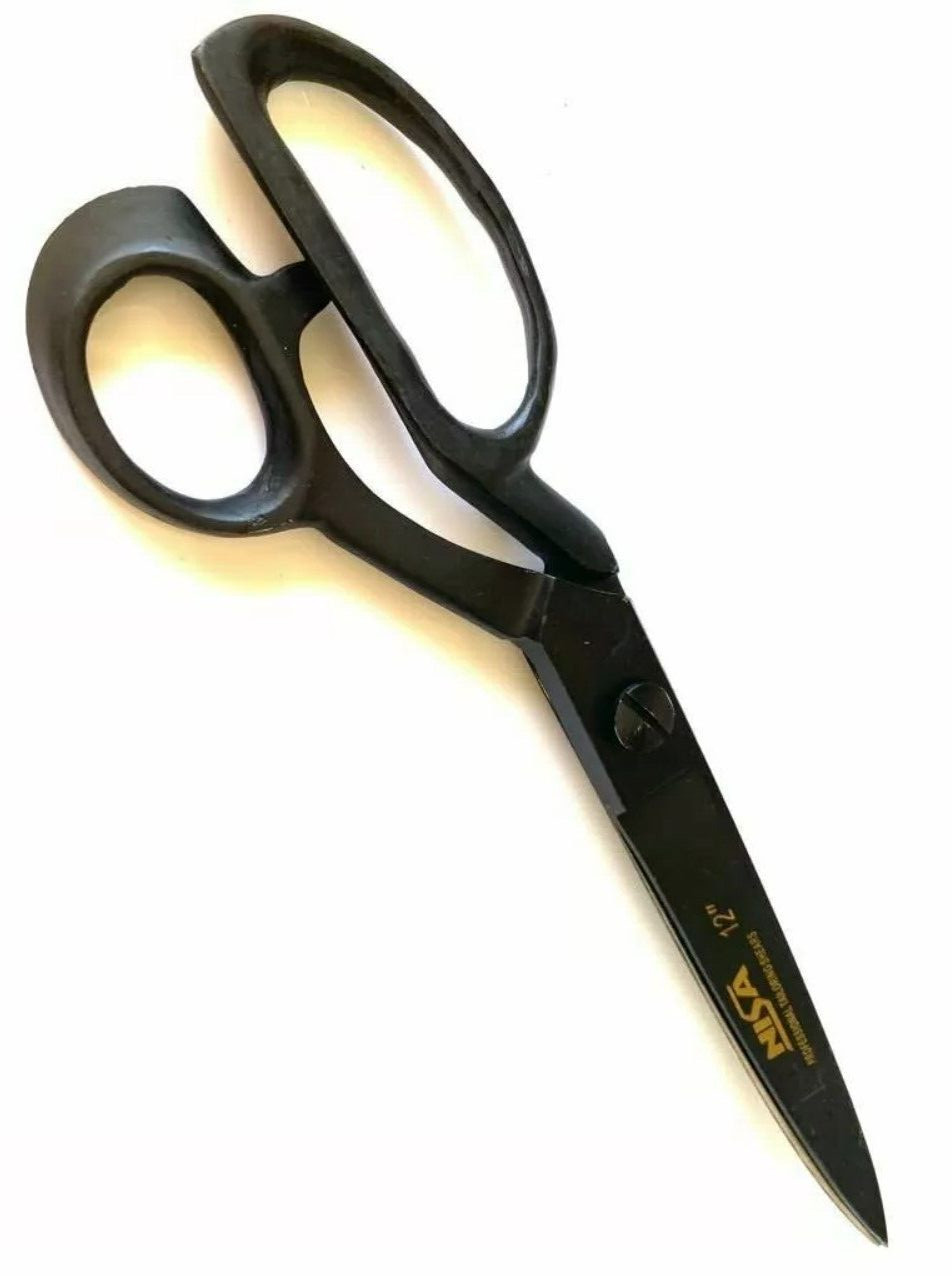 SCISSORS 10" HEAVY DUTY UPHOLSTERY CARPET / SHEAR TAILOR SCISSORS FULL BLACK