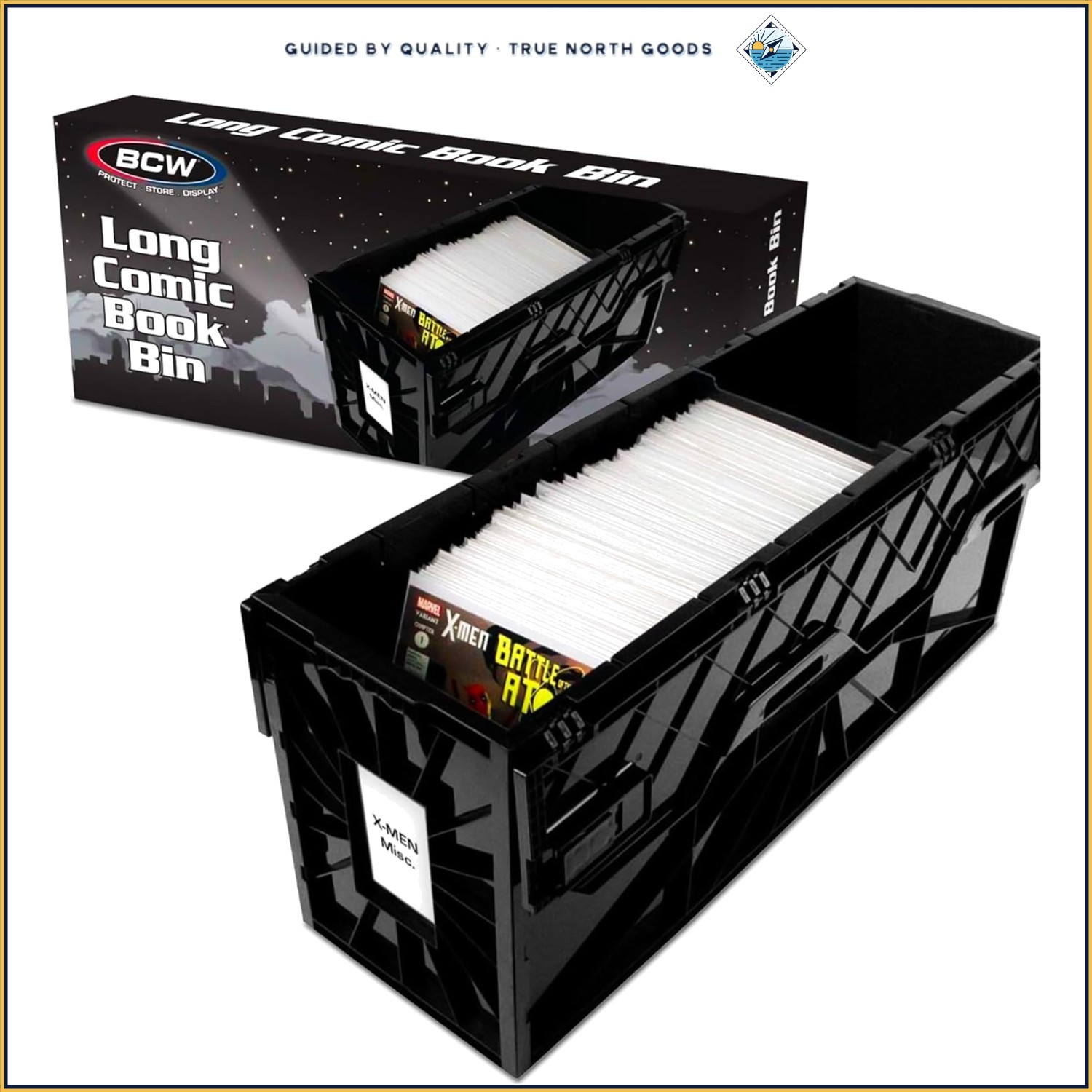 Single Comic Storage Box, Black Plastic Design with Easy Installation Features