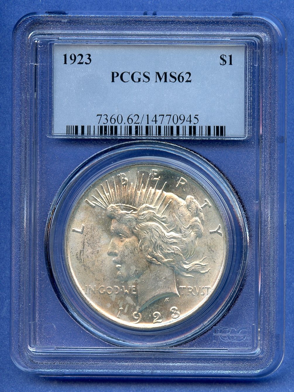 1923 P PCGS MS62 Peace Silver Dollar $1 US Mint Coin 1923-P MS-62 OBH