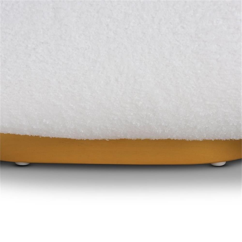 Baxton Studio Paiva White Upholstered and Brushed Gold Finished Accent Chair