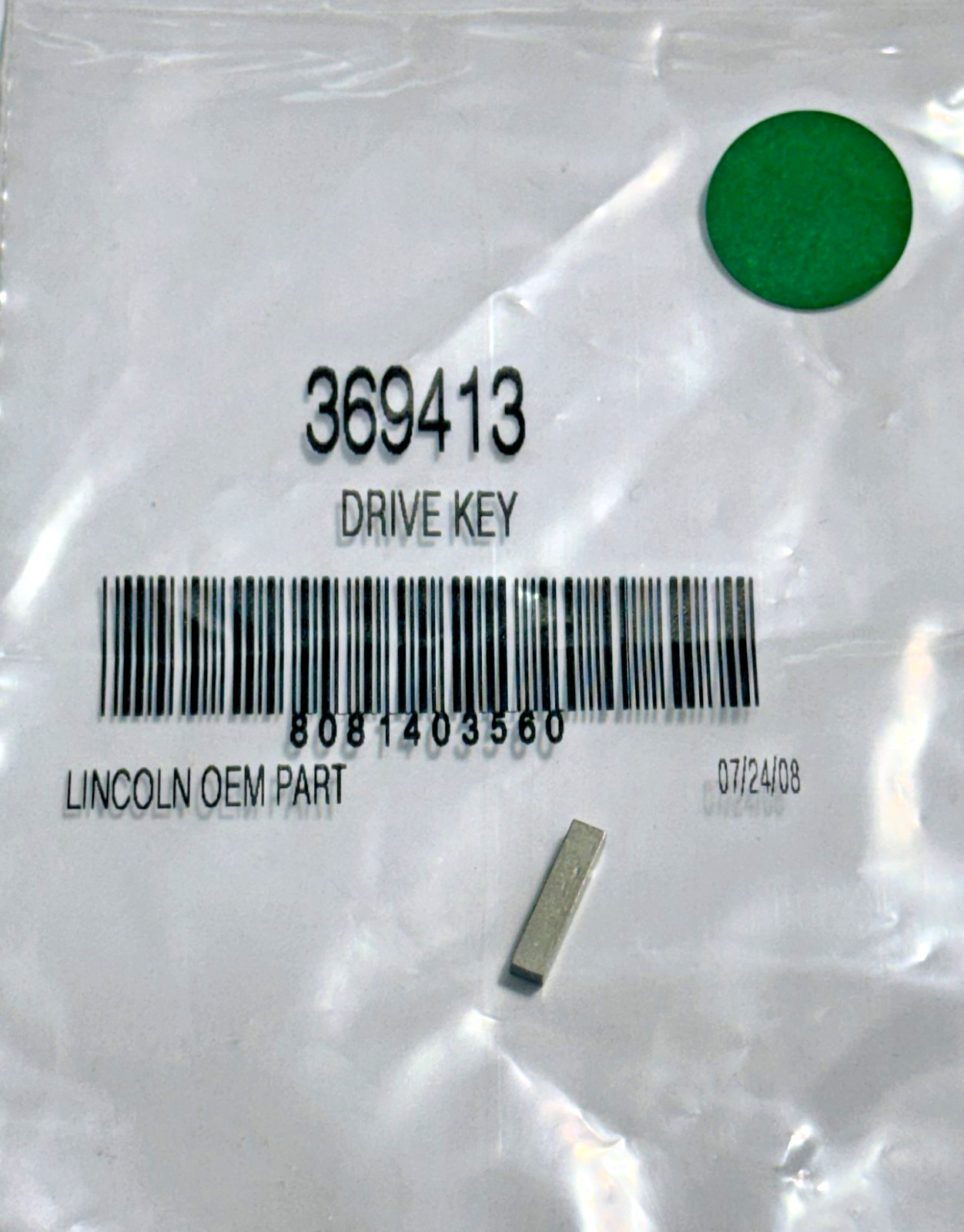 LINCOLN 369413 DRIVE KEY GENUINE OEM