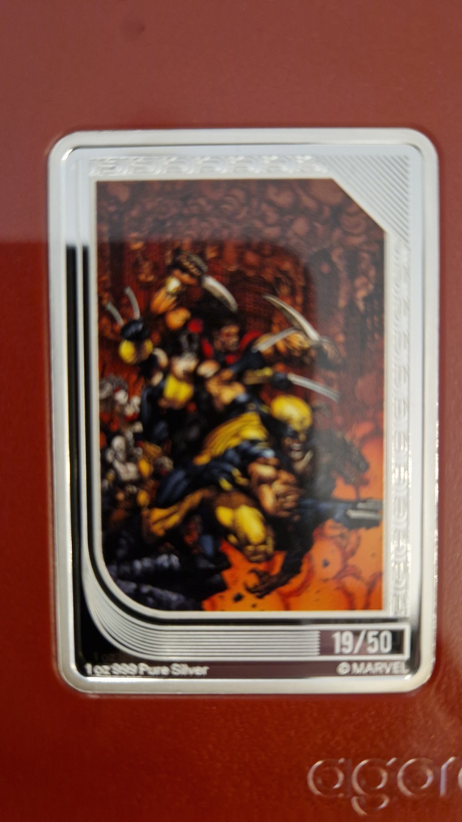 Agoro Marvel Comics Trading Coin Ruby Wolverine 19/50 1 Oz Silver UK