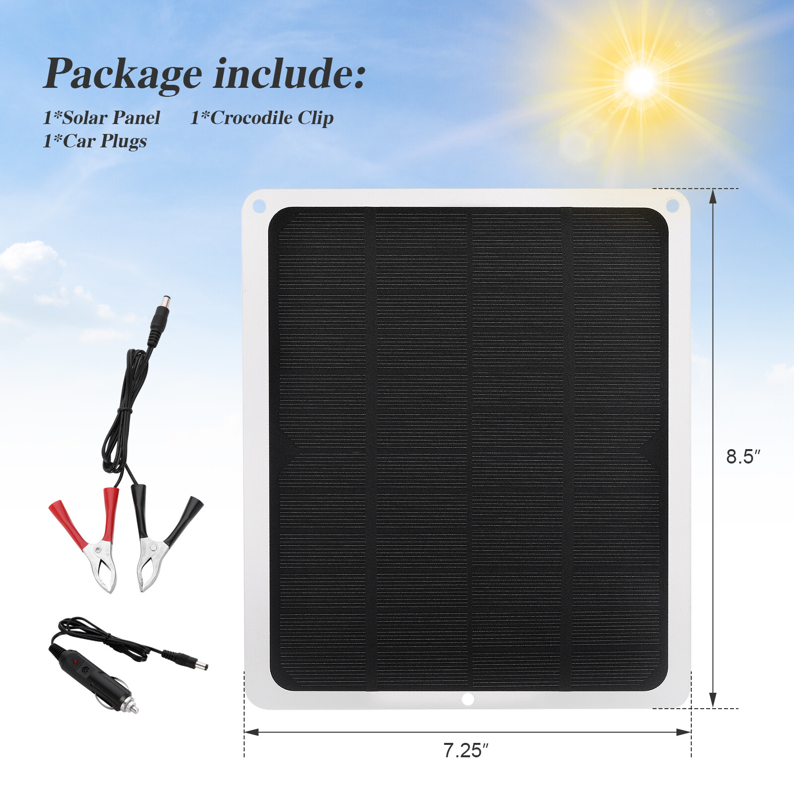 10W 12V Solar Panel for Car Boat RV Trickle Battery Charger Power Supply Outdoor