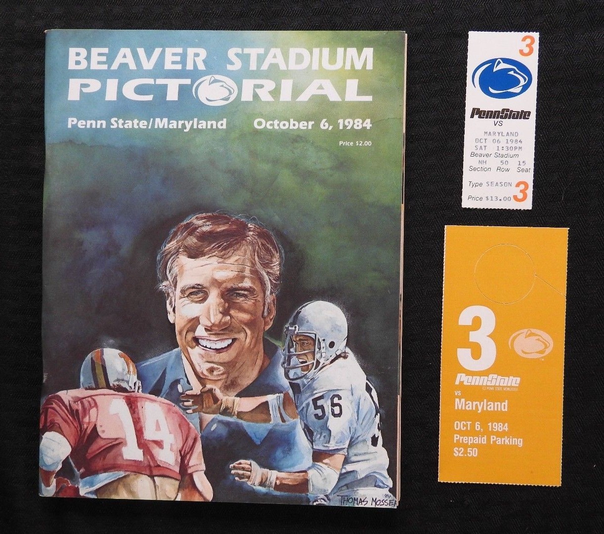 OCT 6 1984 PENN STATE LIONS vs MARYLAND TERRAPINS FOOTBALL PROGRAM + GAME TICKET