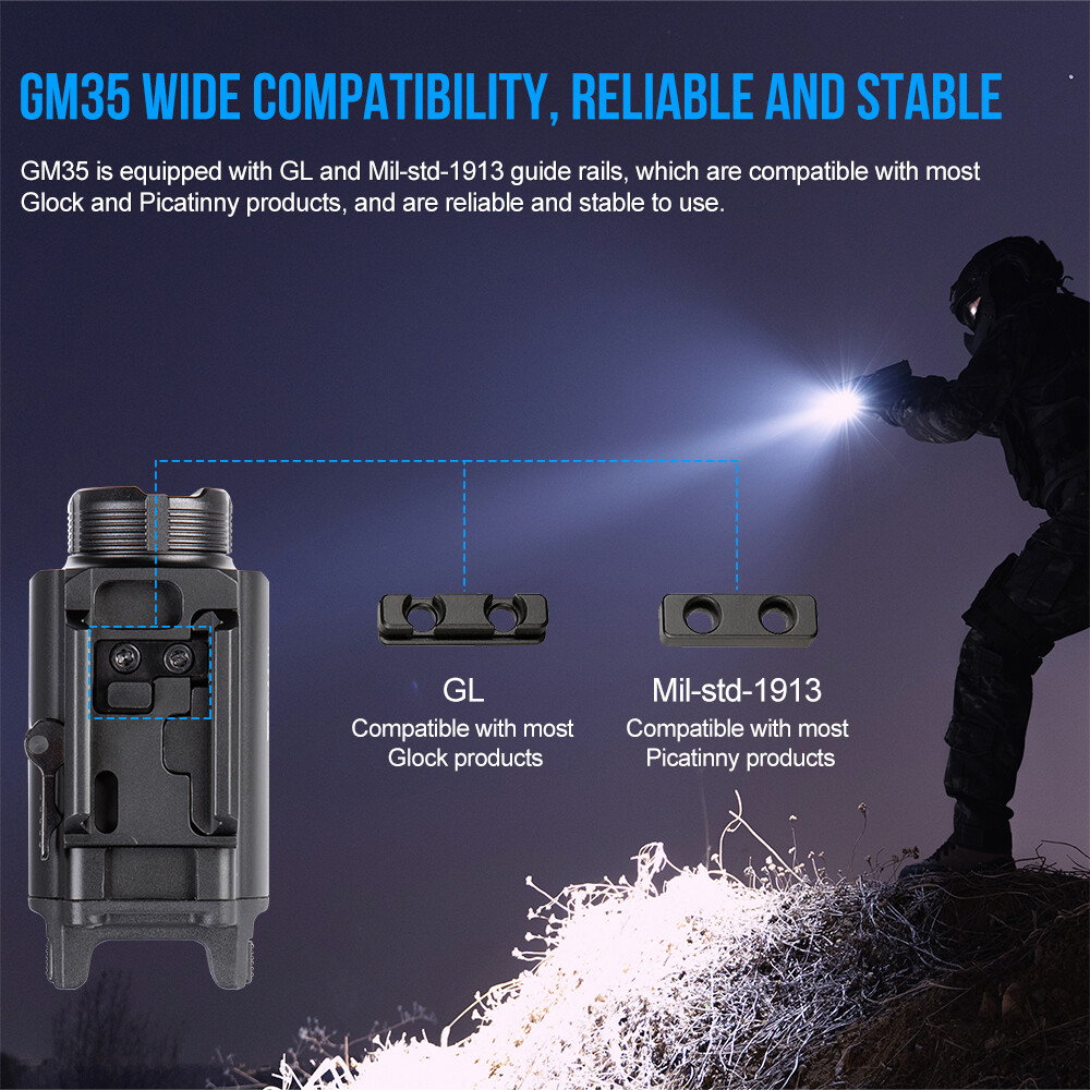 Trustfire Tactical Flashlight USB Rechargeable 1350 Lumen Weapon Light for Glock