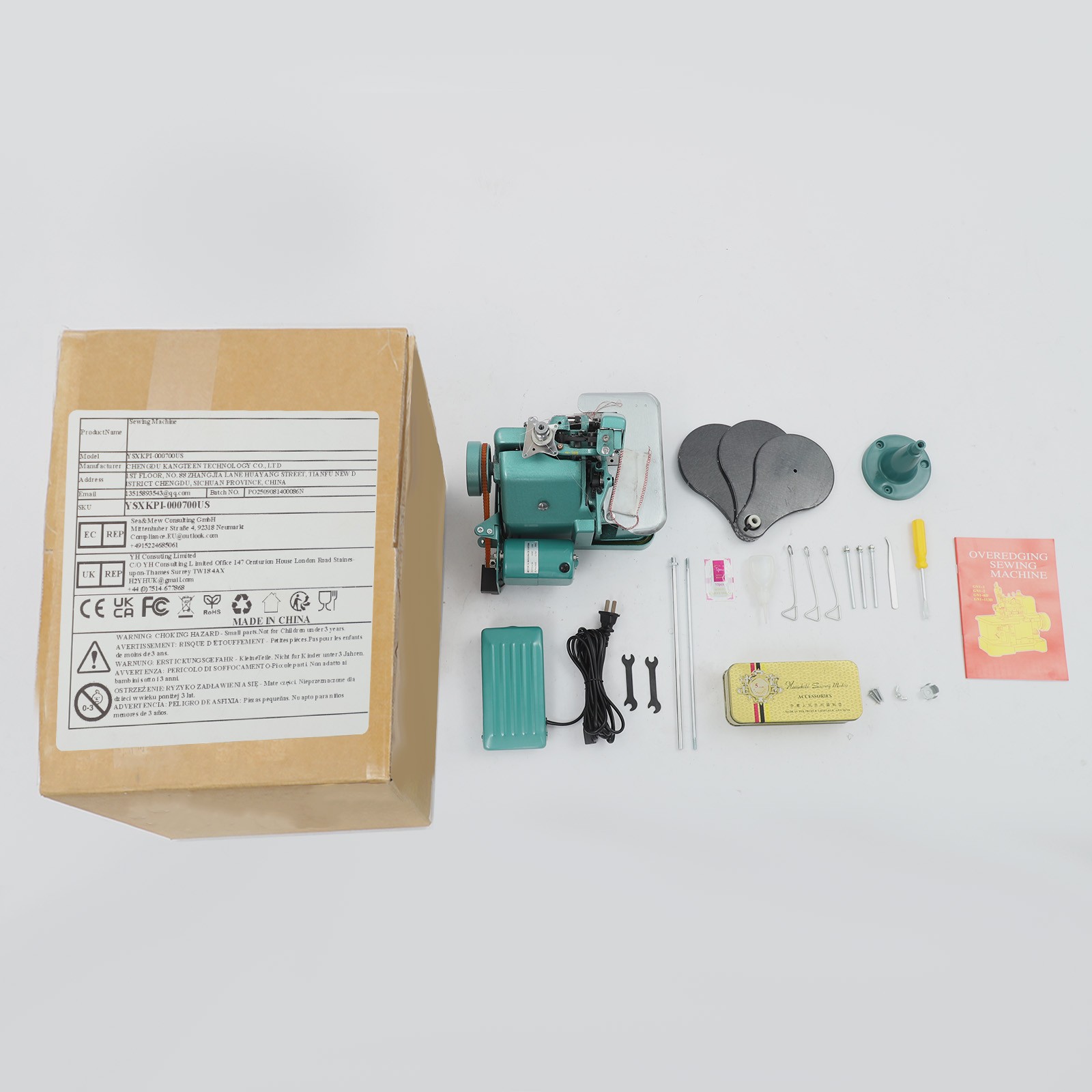 150W Overlock Serger Machine Overlocker 2.5-3.5mm Overedging Machine Sewing 110V