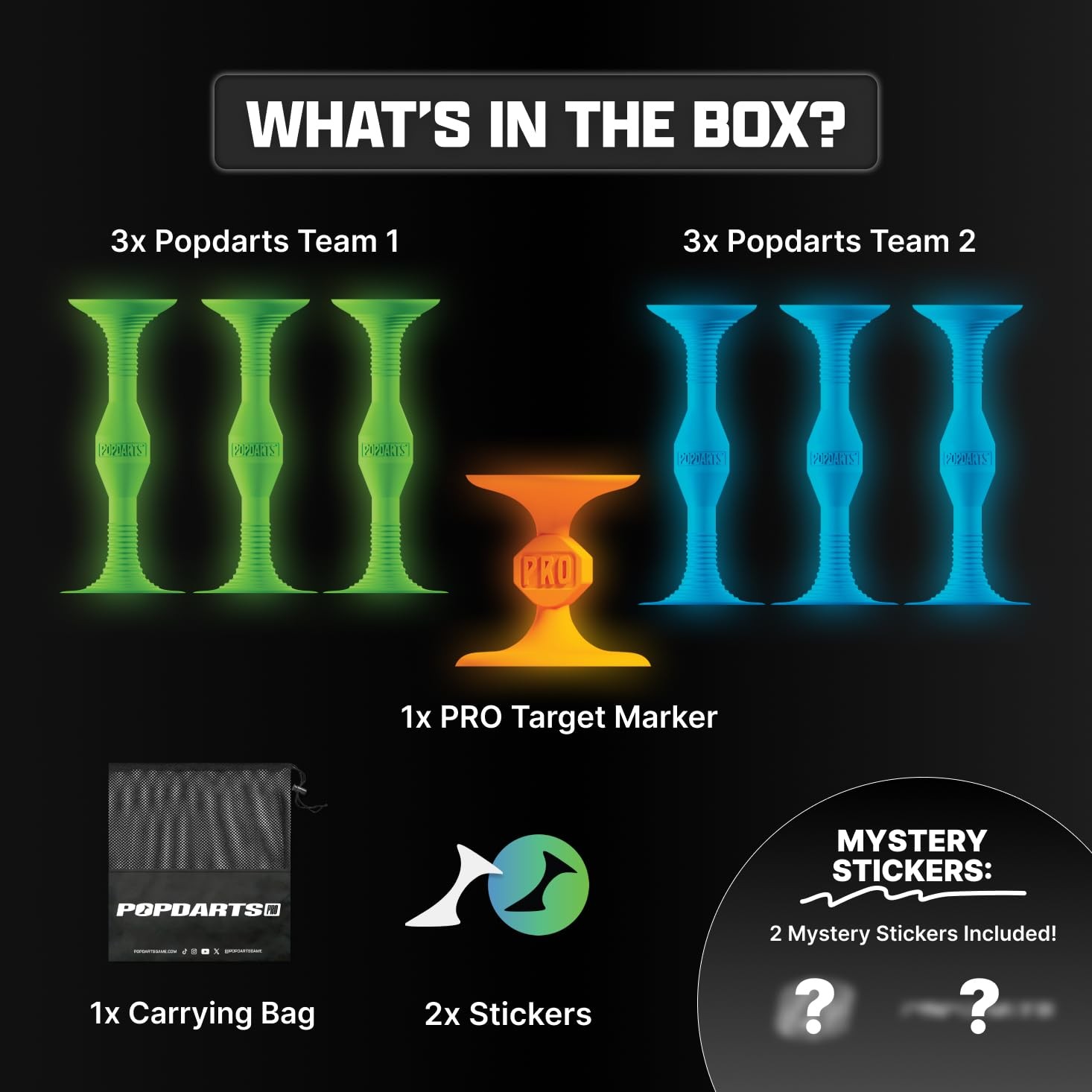 POPDARTS Glow Pack Game Set - Blue and Green
