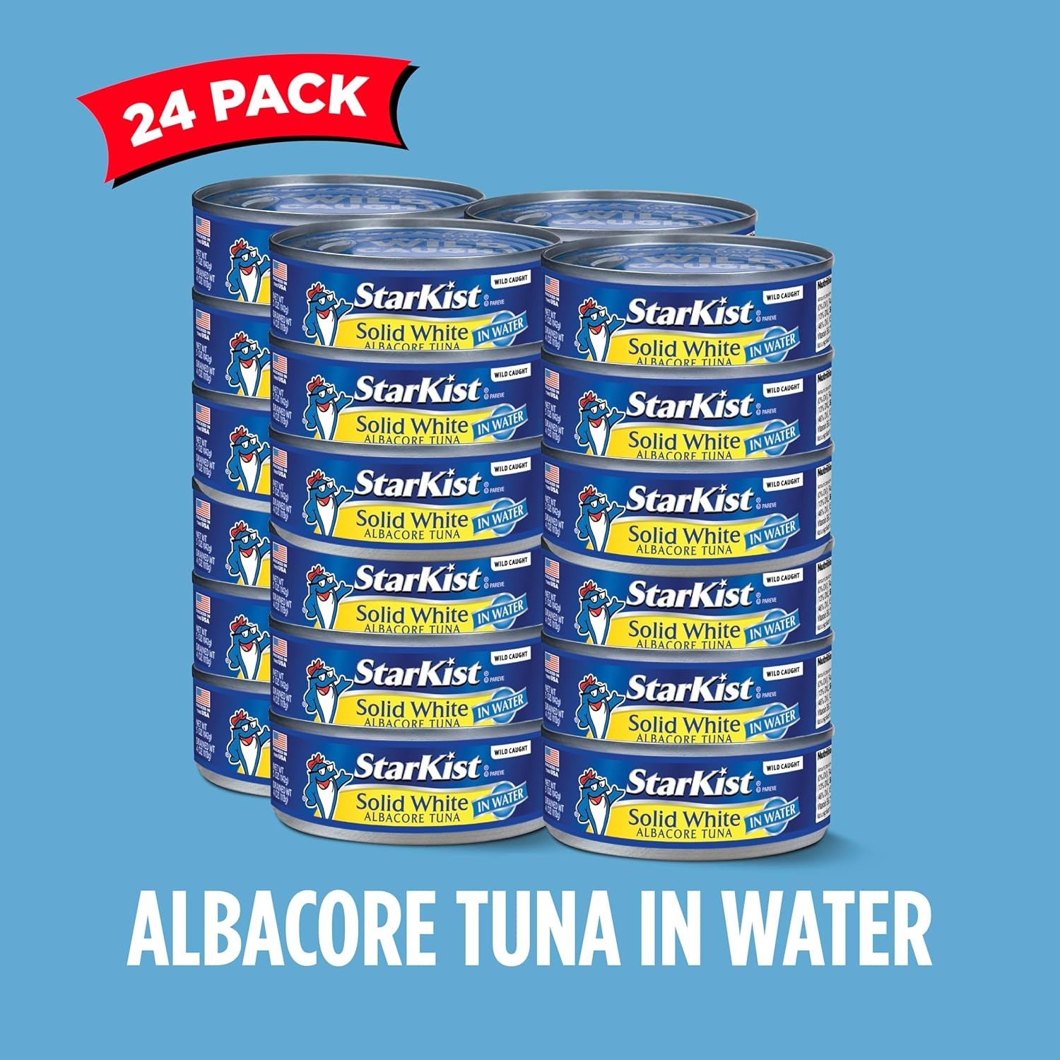 StarKist Solid White Albacore Tuna in Water, 5 oz (24 Pack) Canned Tuna Fish,
