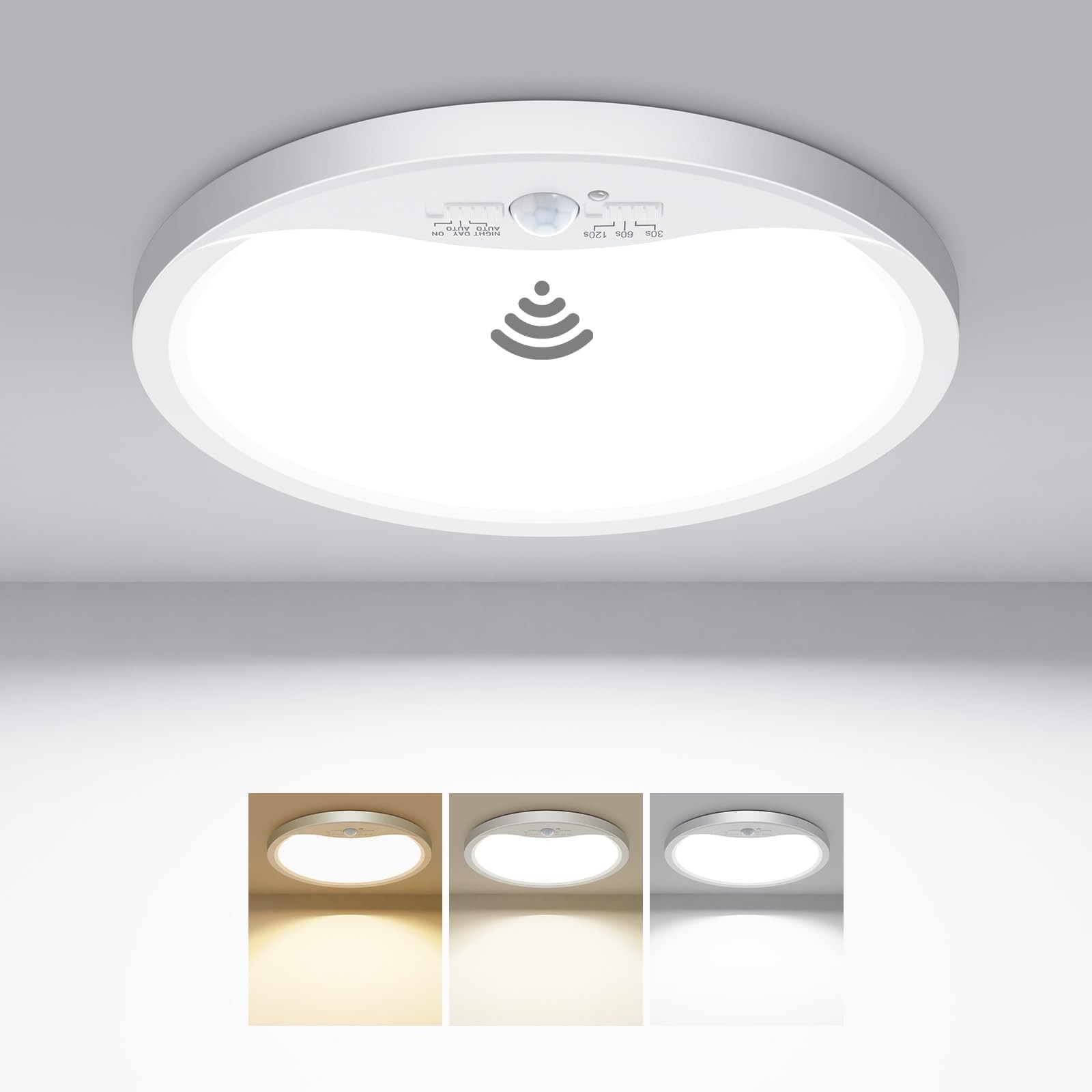 hepside 8.7Inch Motion Sensor Ceiling Light Wired, 8.7 Inch-1pack, White