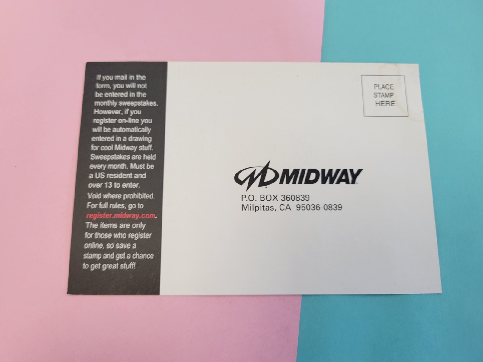 Midway Registration Mail In INSERT ONLY Authentic GameCube PlayStation 2 XBOX