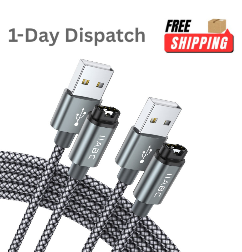 IIABC Charger Cable Compatible with Garmin Watch 2 Pack 3.3FT for Fenix 7 6 5