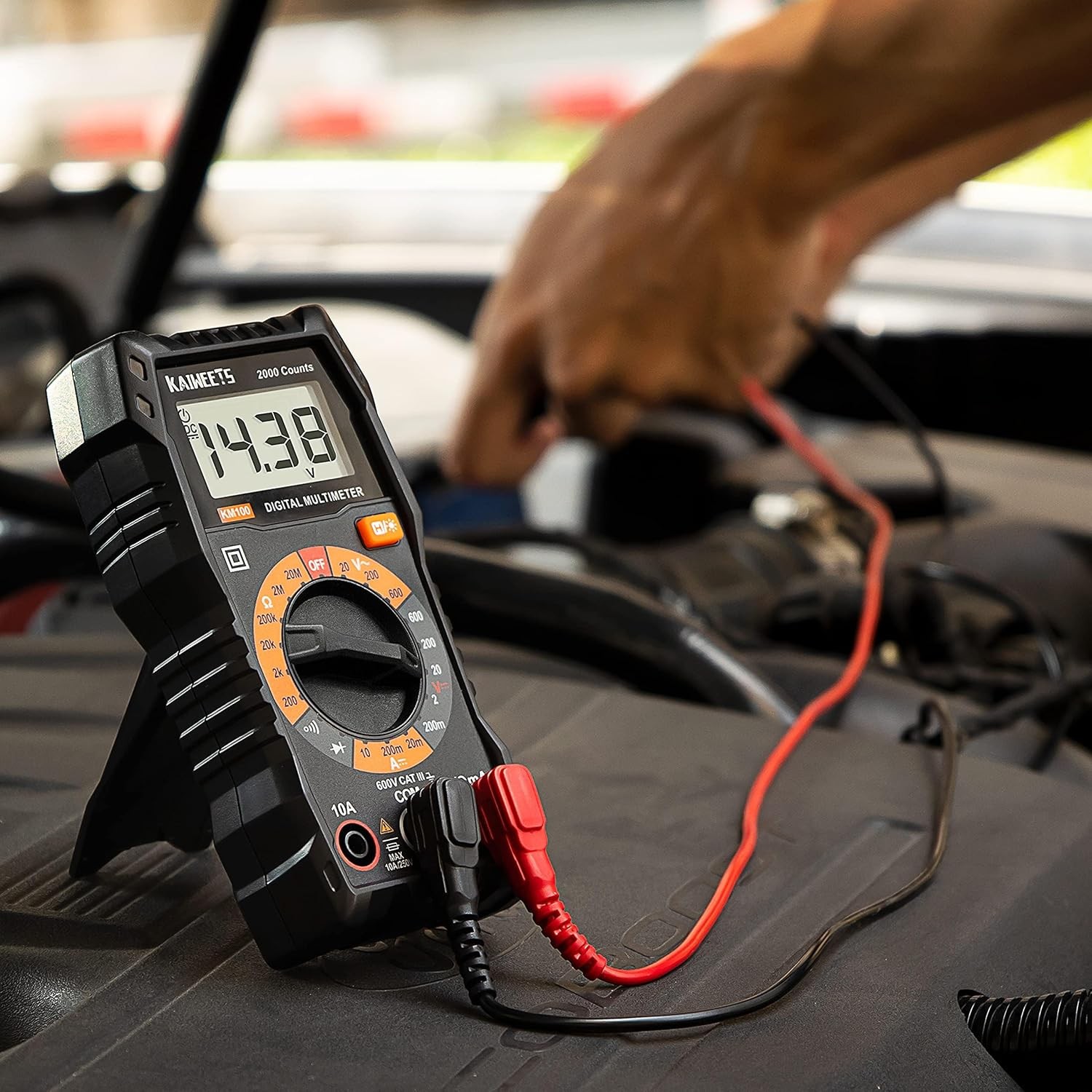 Digital Multimeter with Case DC AC Voltmeter Ohm Volt Amp Test Meter KM100