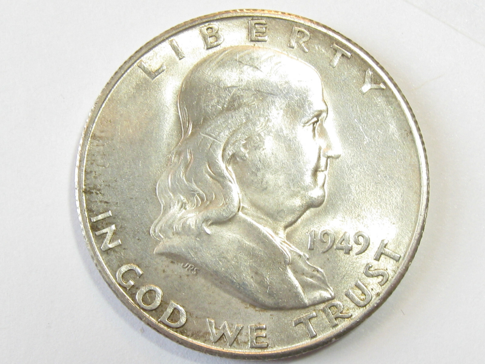 BU Uncirculated 1949-S Silver Franklin Half Dollar - #9727