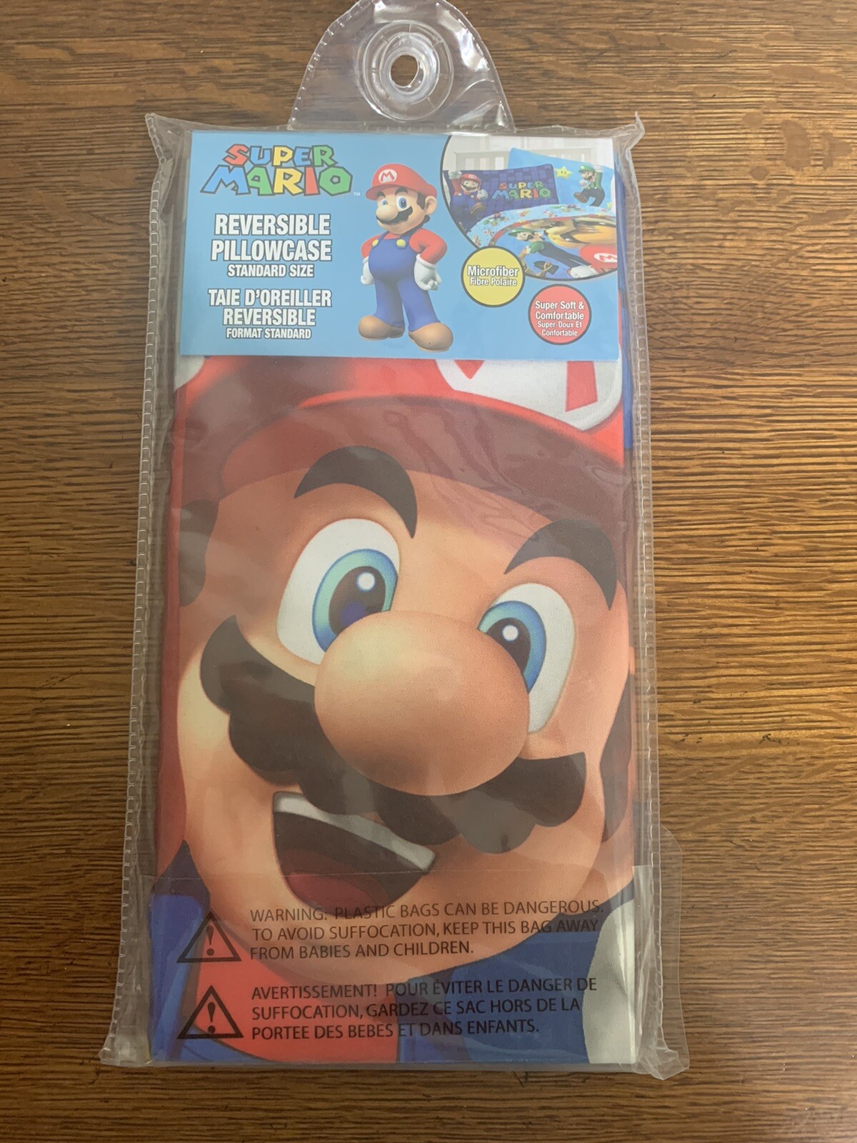 Super Mario Bros Reversible Pillowcase - Standard Size - Nintendo Mario & Luigi