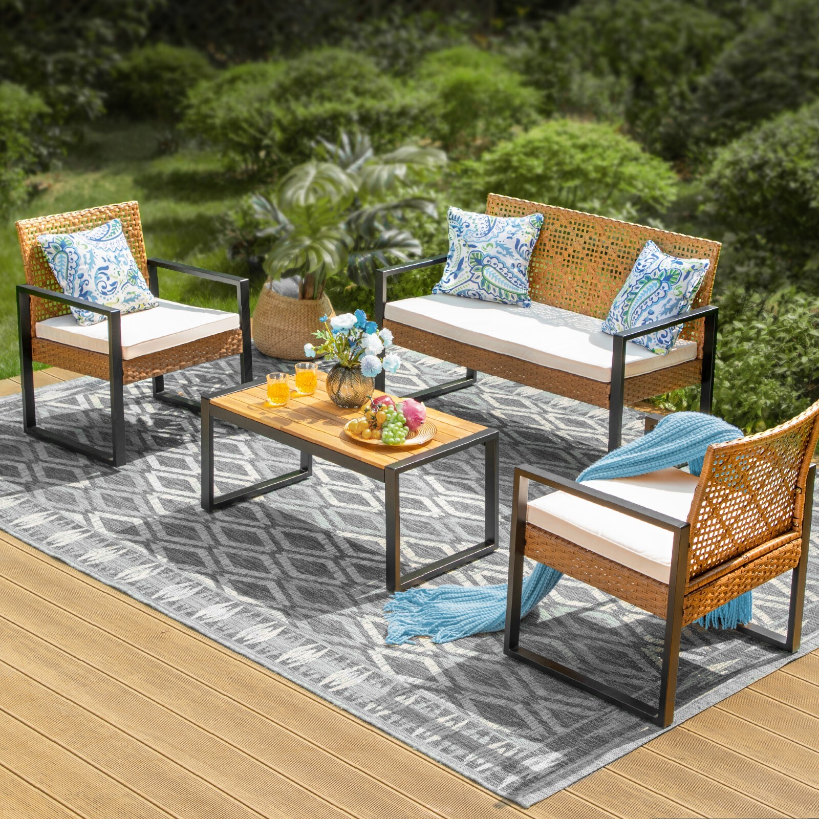 Patio Furniture Set Outdoor Rattan Furniture Wicker Outdoor Conversation Set