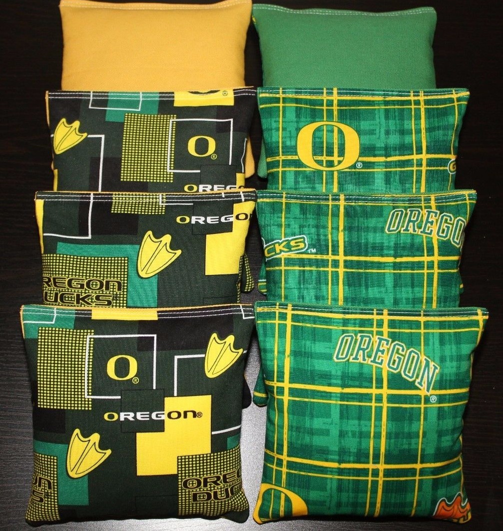 University of OREGON DUCKS CORNHOLE BEAN BAGS 8 ACA Regulation Bags Top Quality!