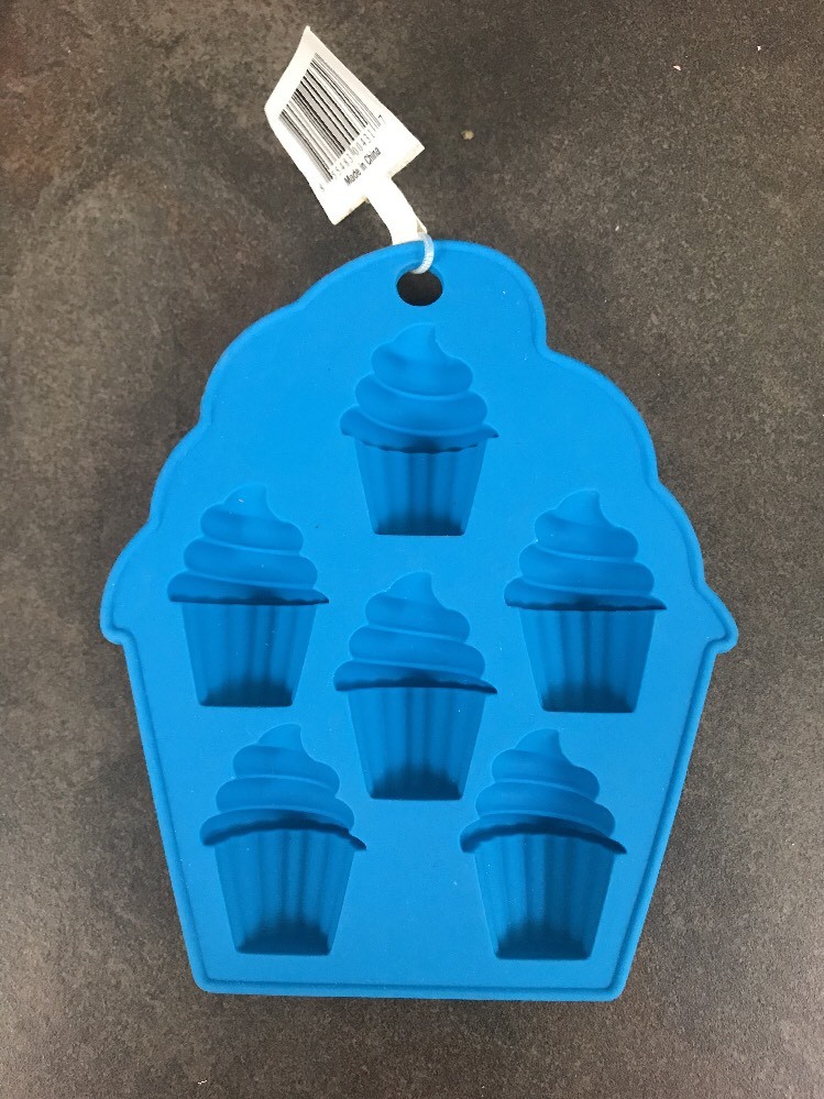 Silicone Ice Tray Cupcakes Blue 6”
