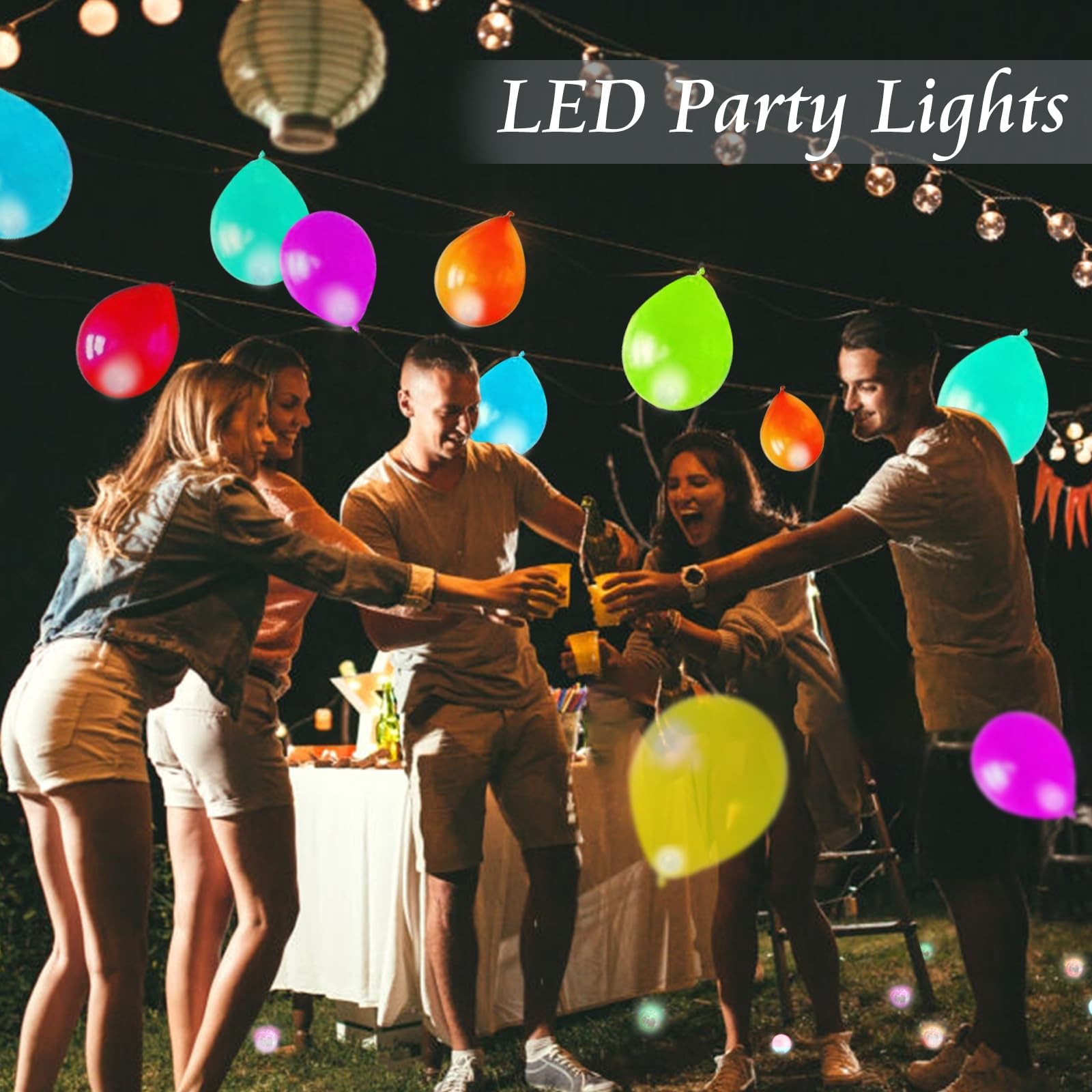 100pcs Mini Lights - Round, Long Standby Time Multicolor Light Lantern Balloo...