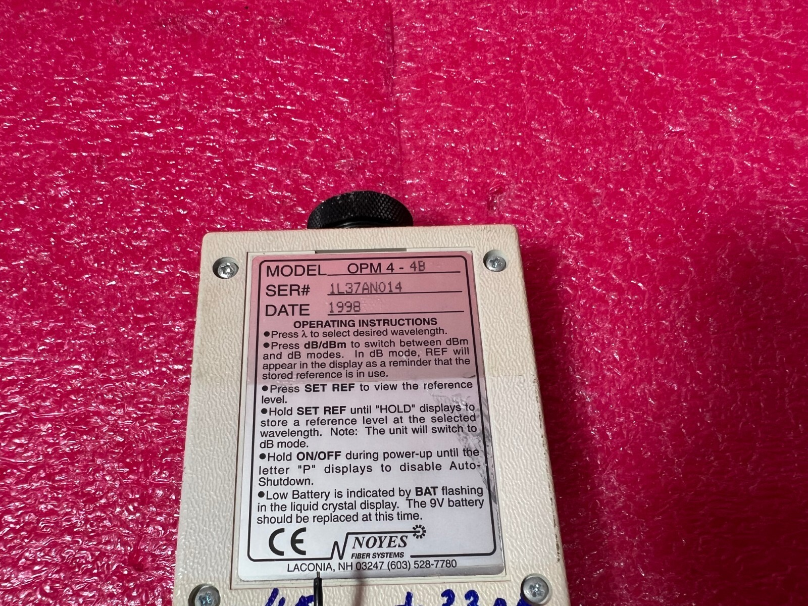 Noyes OPM4-4B Optical Power Meter For Parts