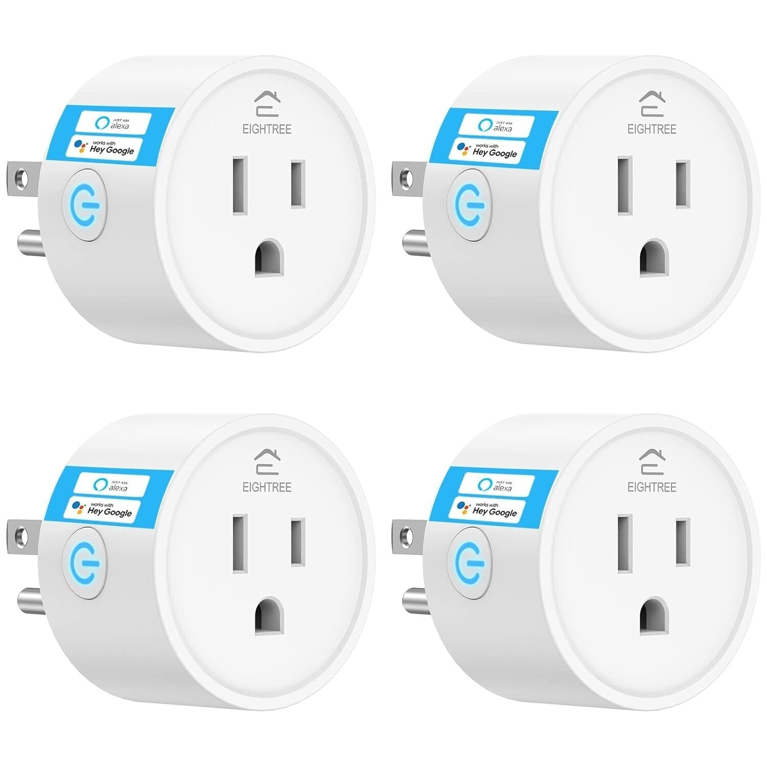 EIGHTREE 4 Pk Smart Plug Smart Plugs That Work with Alexa, White Model: ET01A-4