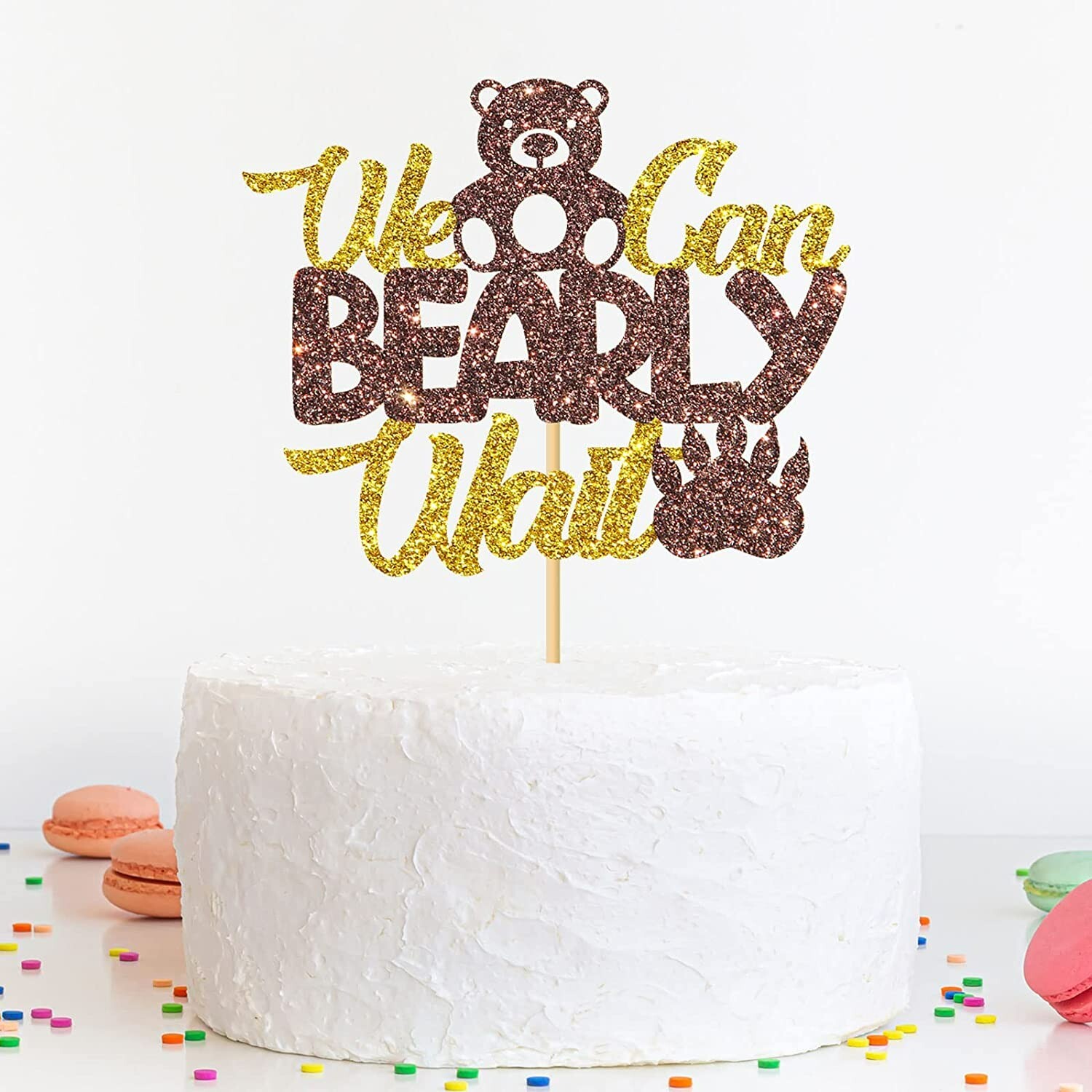 We Can Bearly Wait Cake Topper Bear Theme Baby Shower Party Decoration Supplies