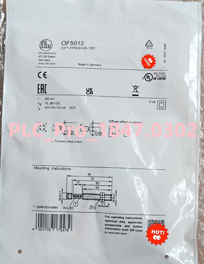 OF5012 1PCS Brand New IFM OF5012 Proximity Switch Sensor  Fast delivery