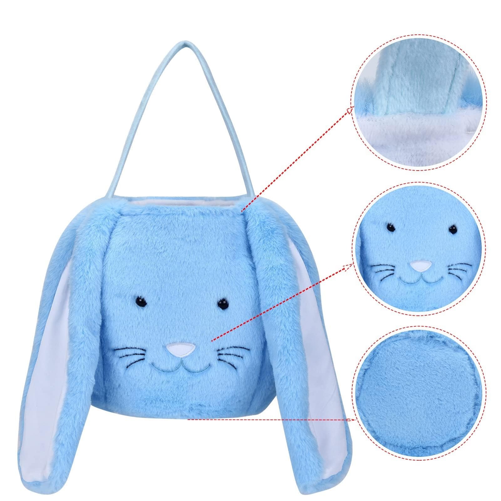 Easter Basket,Bunny Easter Baskets,Easter Egg Basket Plush Easter Buckets for...