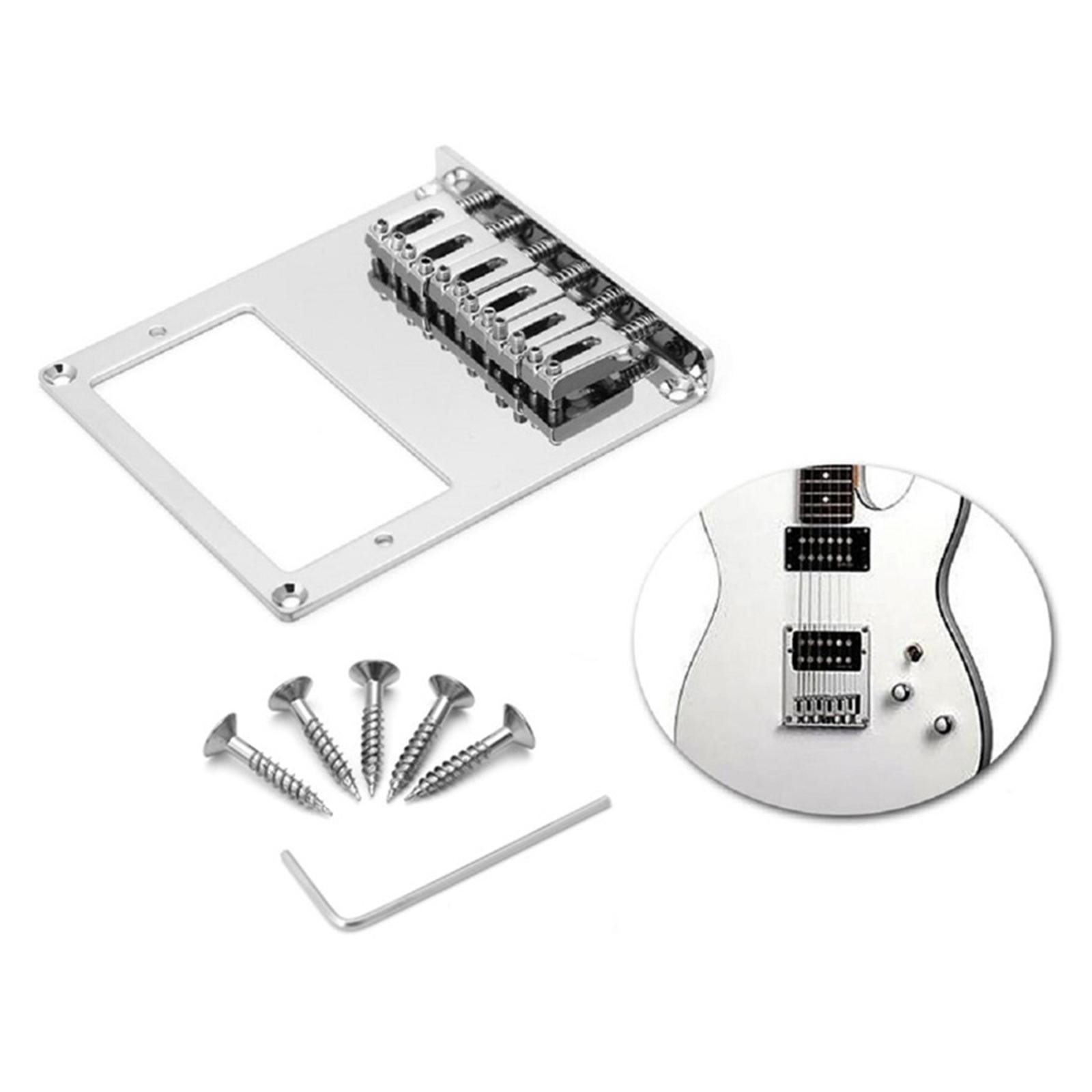 Top-Loading Chrome 6 String Hardtail Guitar Bridge for Tele Telecaster Guitar