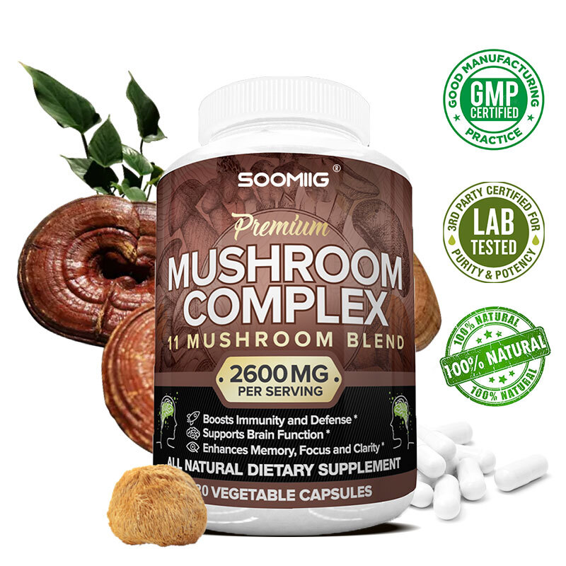 Mushroom Blend, Supports Brain Function, Memory & Focus, 30 to 120 Capsules