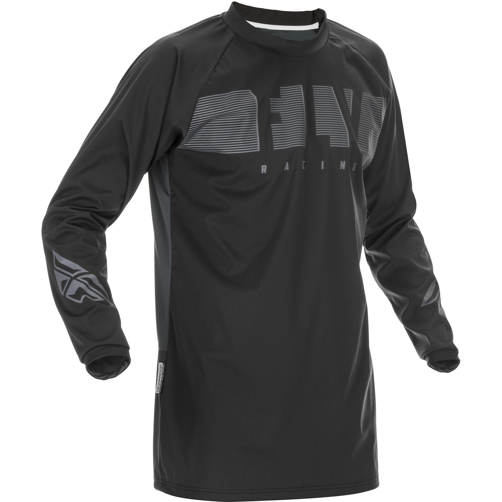 Fly Racing Windproof Jersey Black/Gray  Small  370-8010S