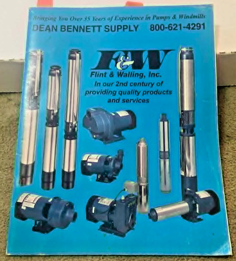 Dean Bennett Supply Flint & Walling Catalog Water Pumps Windmills 2001