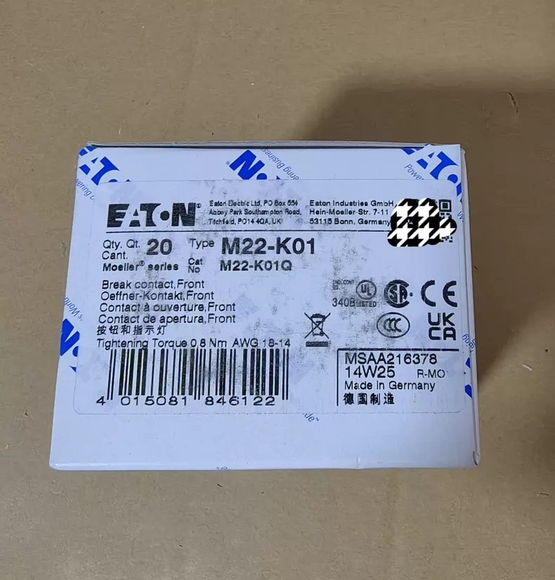20pcs EATON M22-K01 button auxiliary contact