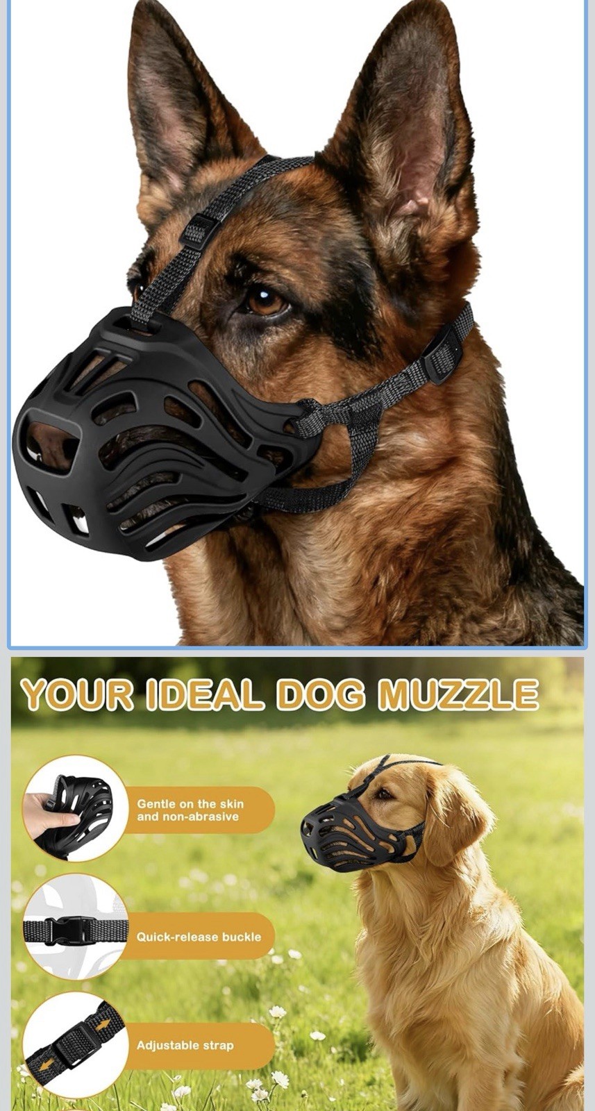 2 pcs(Dog Muzzle and Dog Shock Collar with Remote Control )