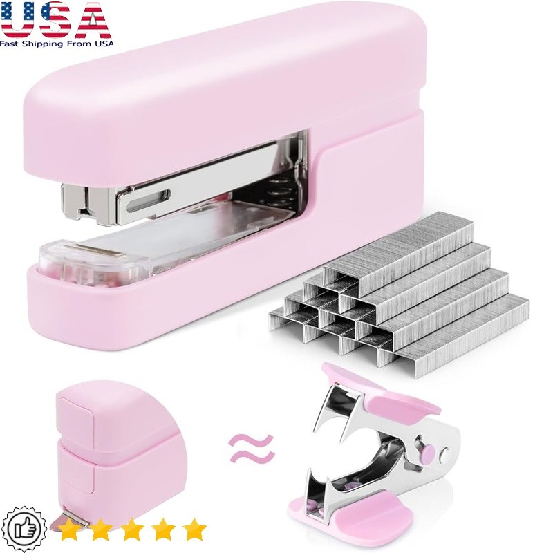 40 Sheet Stapler Flat Clinch Built-in Remover 830 Staples Storage Compartment US