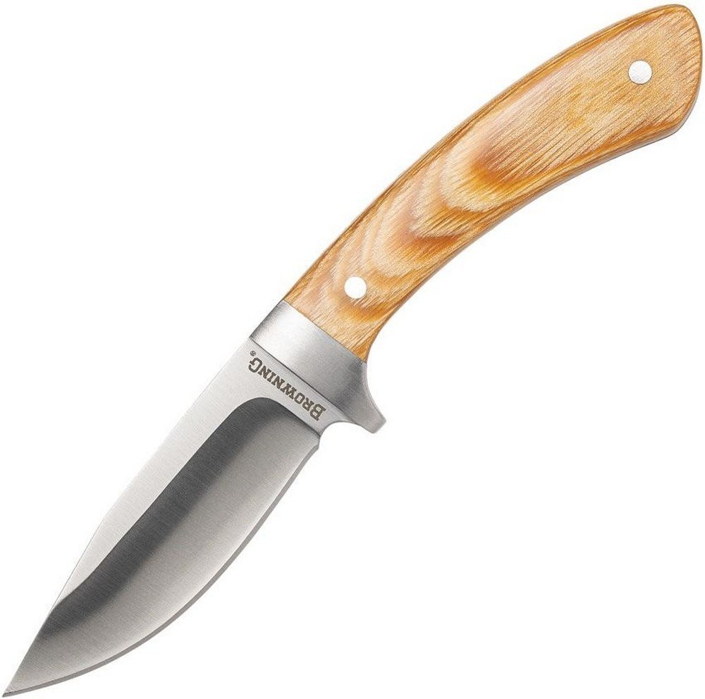 Browning Fixed Knife Stainless Steel Skinner Blade Brown Wood Handle - 3220493