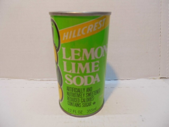 HILLCREST LEMON LIME SODA CAN~KROGER CO., CINCINNATI,OHIO #107